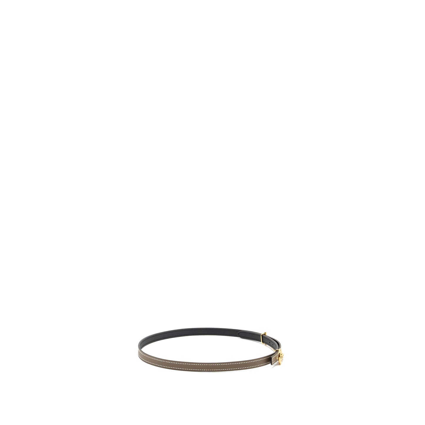 Hermes size75 carrousel reversible leather belt 13mm etoupe / black GHW stamp Z