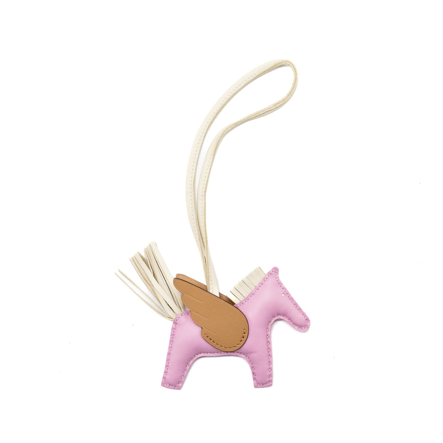 Hermes Rodeo Pegase PM Bag Charm Mauve/Craie/Chai Stamp B