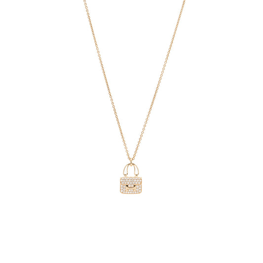 Hermes amulette Constance pendant rose gold, Diamonds