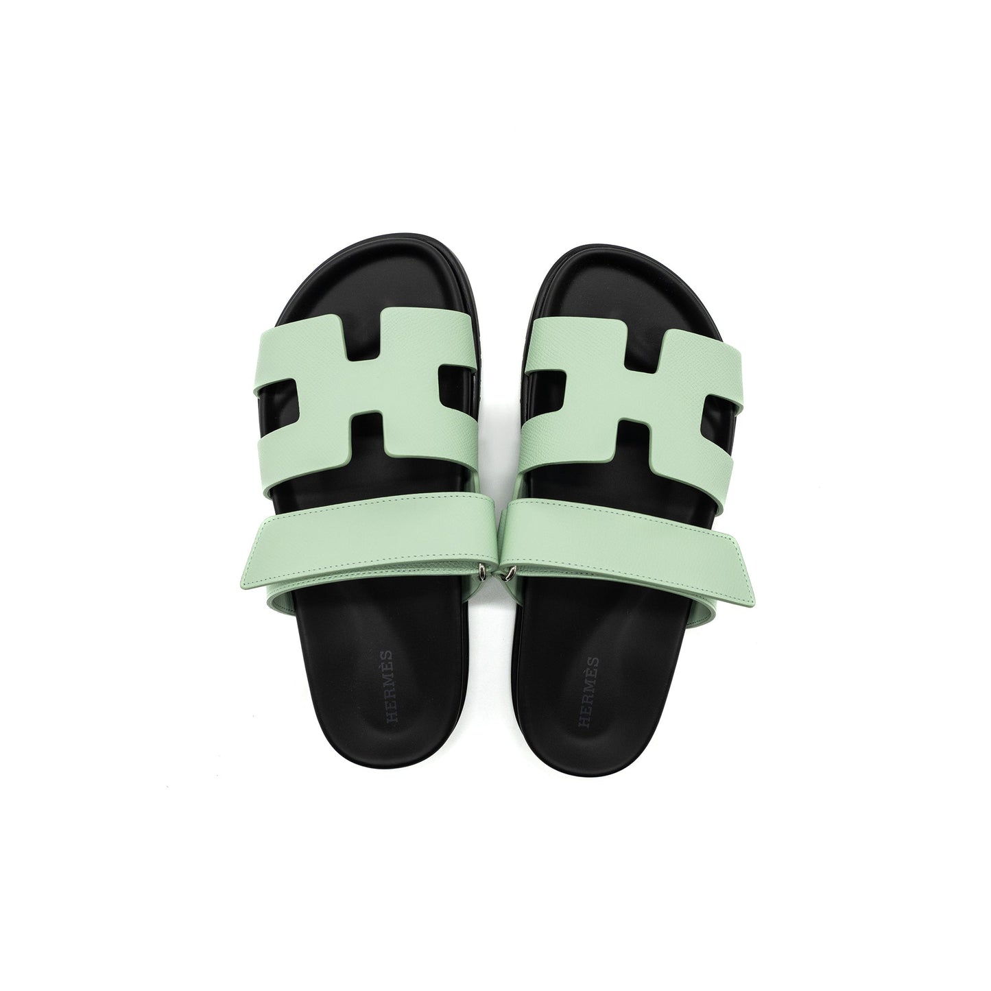 Hermes size 38.5 chypre sandals epsom vert jade