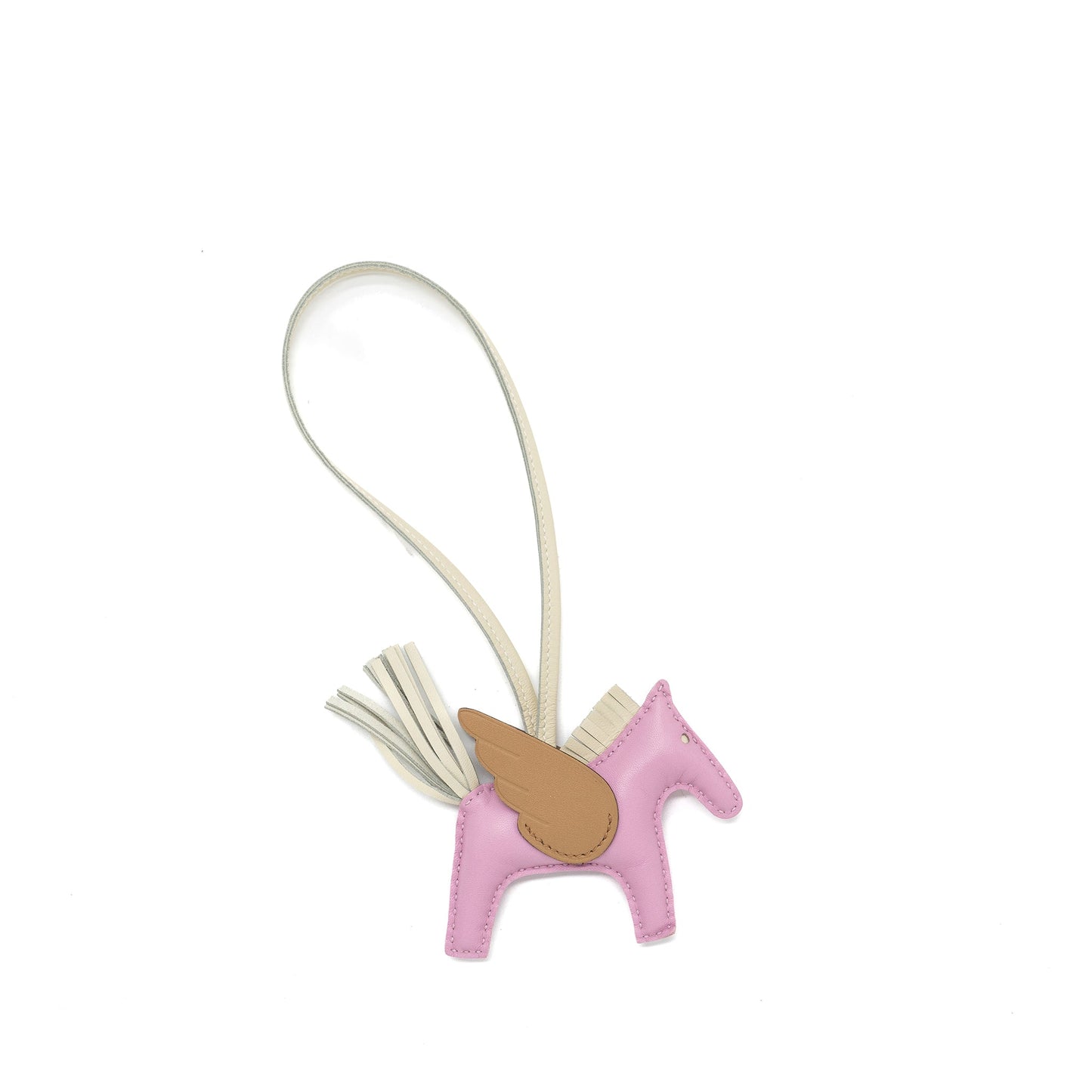 Hermes rodeo pegase bag charm mauve sylvestre / craie / chai stamp U
