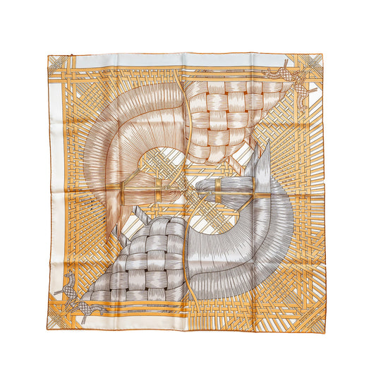 Hermes 90cm Silk Scarf Masan Masan Multicolour