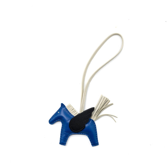 Hermes Rodeo Pegase PM Bag Charm Blue France/Craie/ Black stamp U