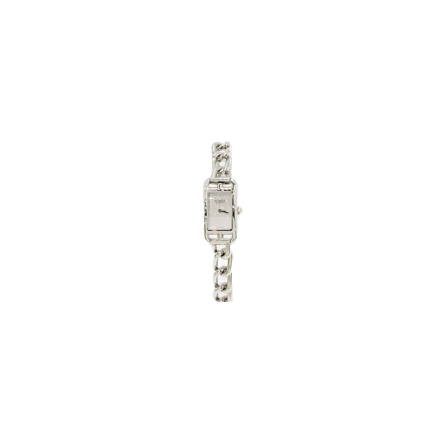 Hermes Nantucket watch 29mm steel bracelet with diamonds