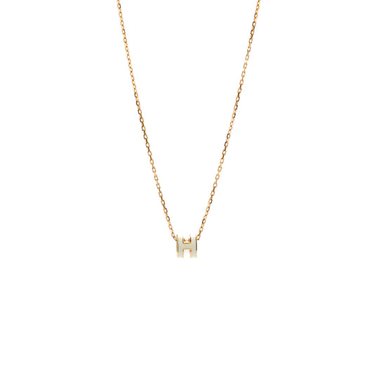 Hermes Mini Pop H Pendant BLANC RGHW
