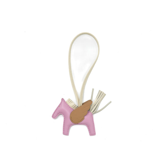 Hermes rodeo pegase bag charm mauve sylvestre / craie / chai stamp U