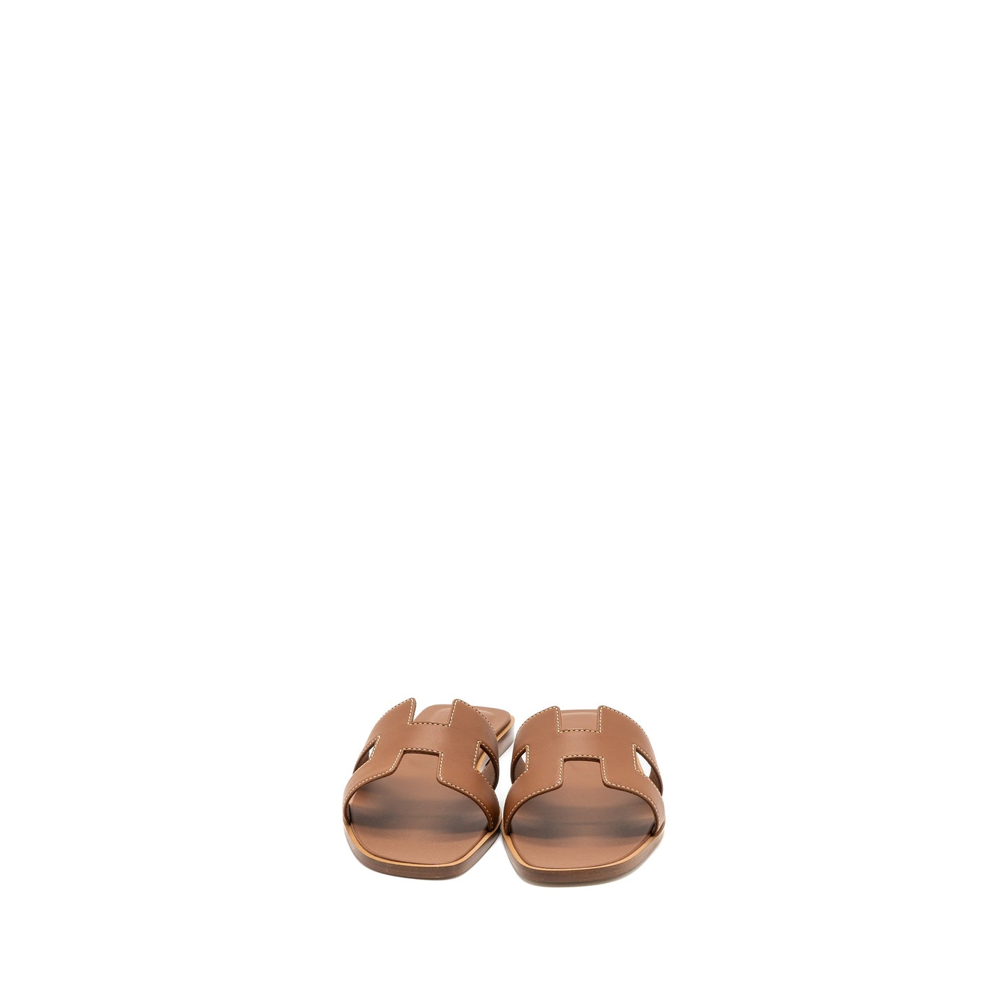 Hermes Size 38 Oran Sandals Calfskin Gold