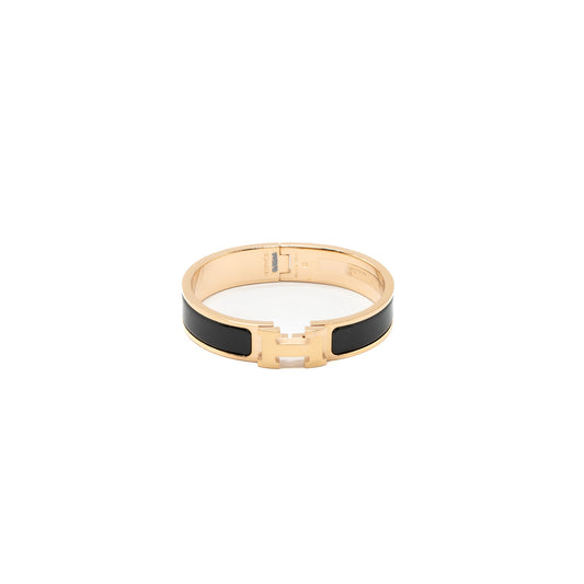 Hermes Size PM Clic H Bracelet Black RGHW