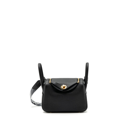 Hermes Mini Lindy Clemence Black GHW Stamp B