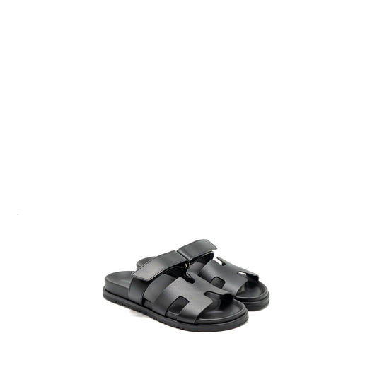 Hermes Size 38 Chypre Sandals Black
