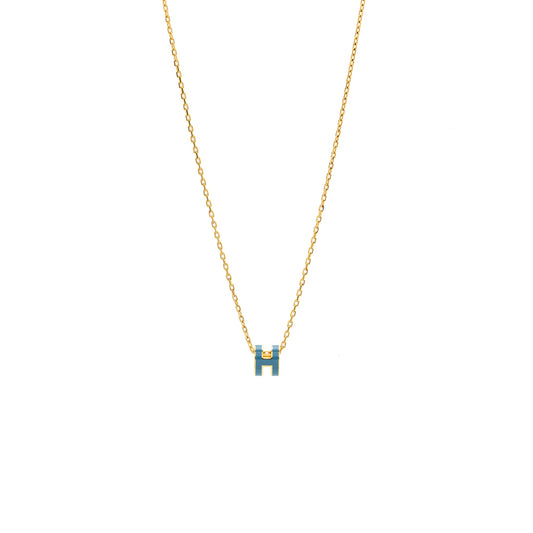 Hermes mini pop H pendant blue GHW