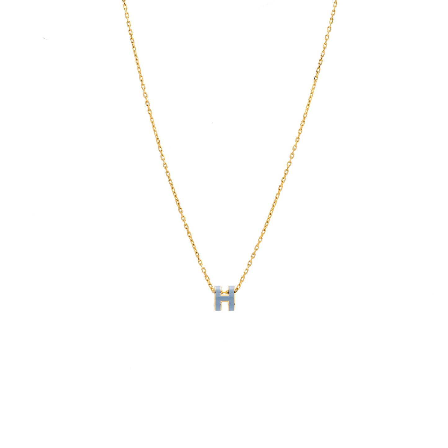 Hermes mini pop H pendant blue Lin GHW