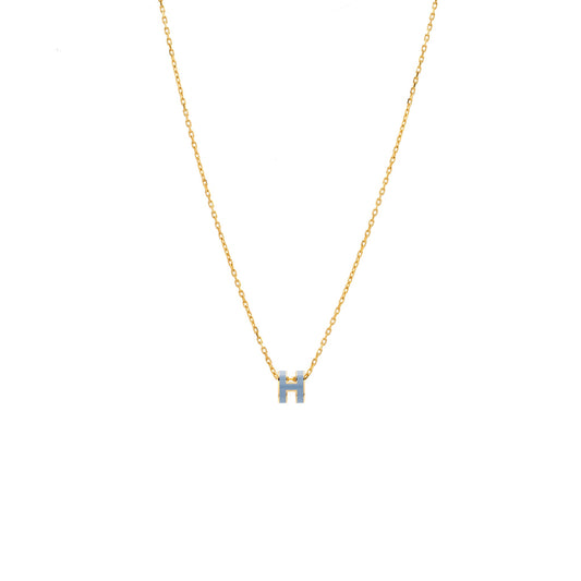 Hermes mini pop H pendant blue Lin GHW