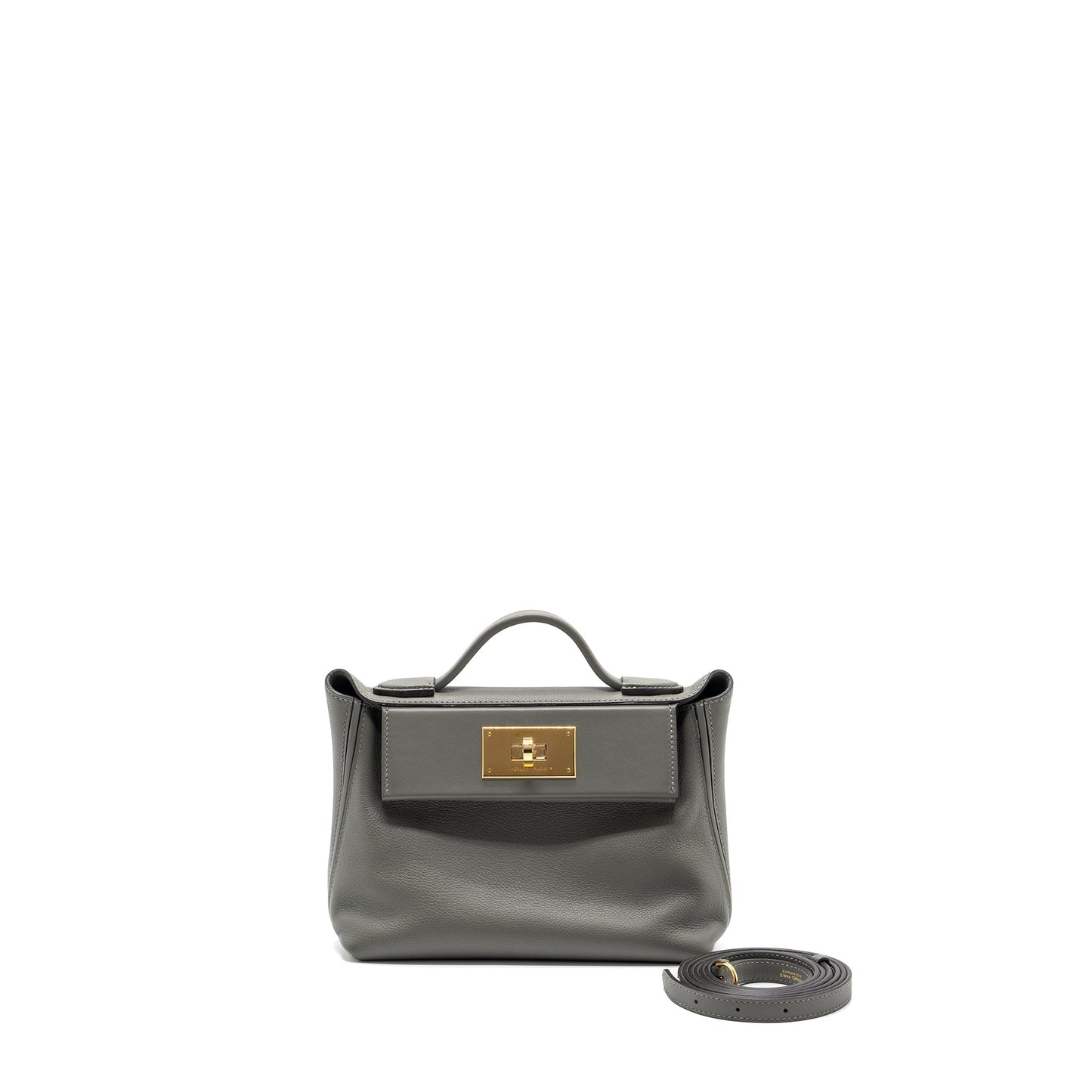 Hermes Mini 24/24 2424-21 Bag Evercolor / Swift Gris Meyer GHW Stamp U