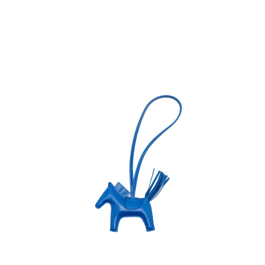 Hermes Rodeo PM Bag Charm Blue Stamp Z