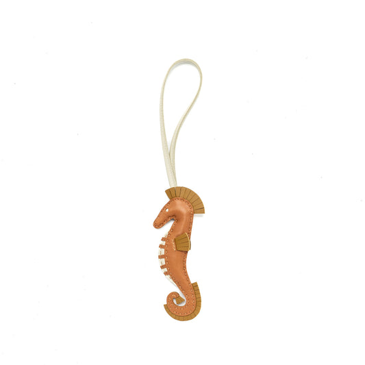 Hermes Hippo Bag Charm gold/kraft/craie stamp B