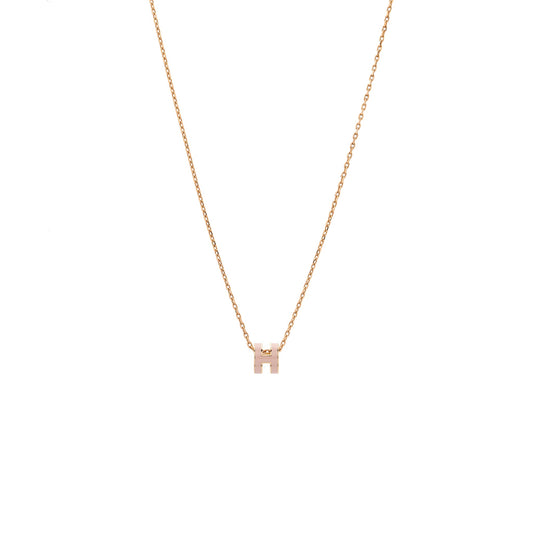 Hermes mini pop H pendant rose dragee RGHW