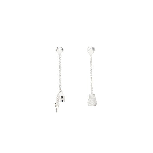 Hermes Kelly Clochette Earrings White Gold, Diamonds