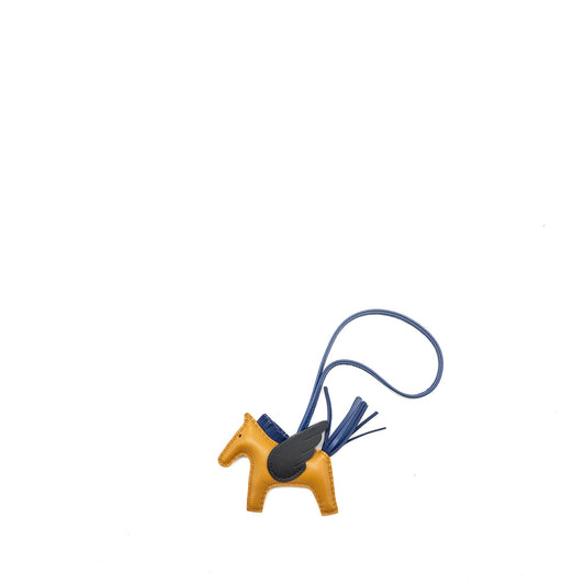 Hermes rodeo pegase pm bag charm sesame/ black / blue saphir stamp Z