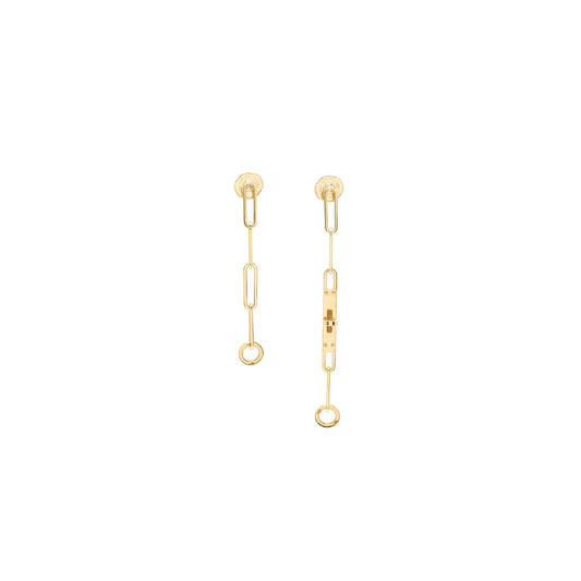 Hermes Kelly Chaine Earrings Very Small Model Yellow Gold