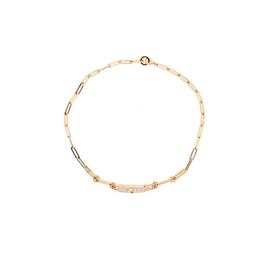 Hermes Kelly Chain Chocker/Double  Bracelet Rose Gold, Diamonds