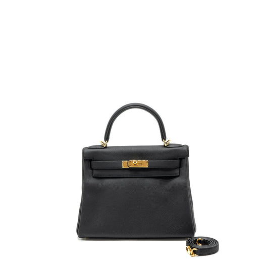 Hermes Kelly 28 Togo Black GHW Stamp U