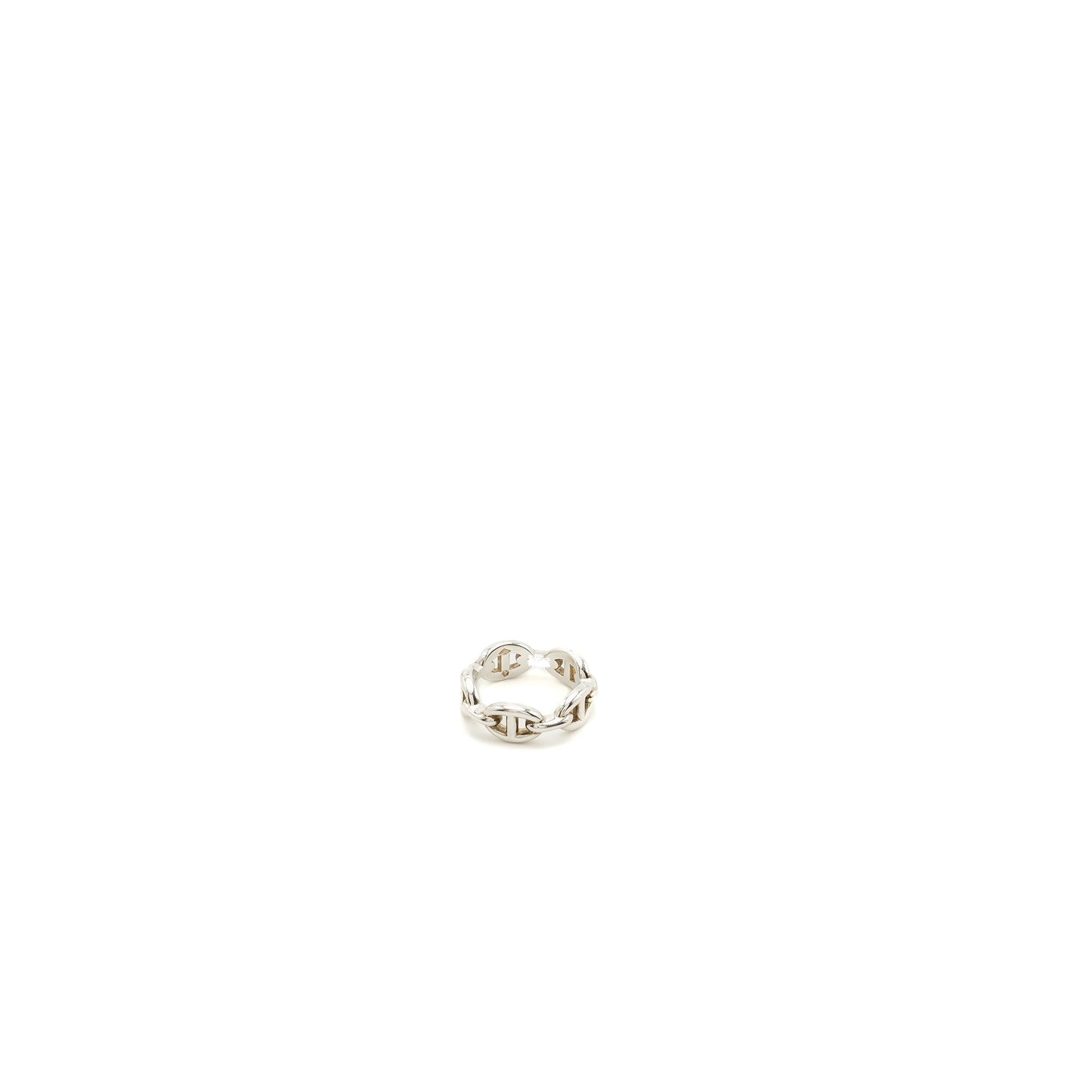 Hermes size 55 Chaine D’ancre Enchainee ring ,small model silver