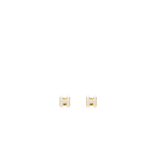 Hermes mini pop h earrings Blanc GHW