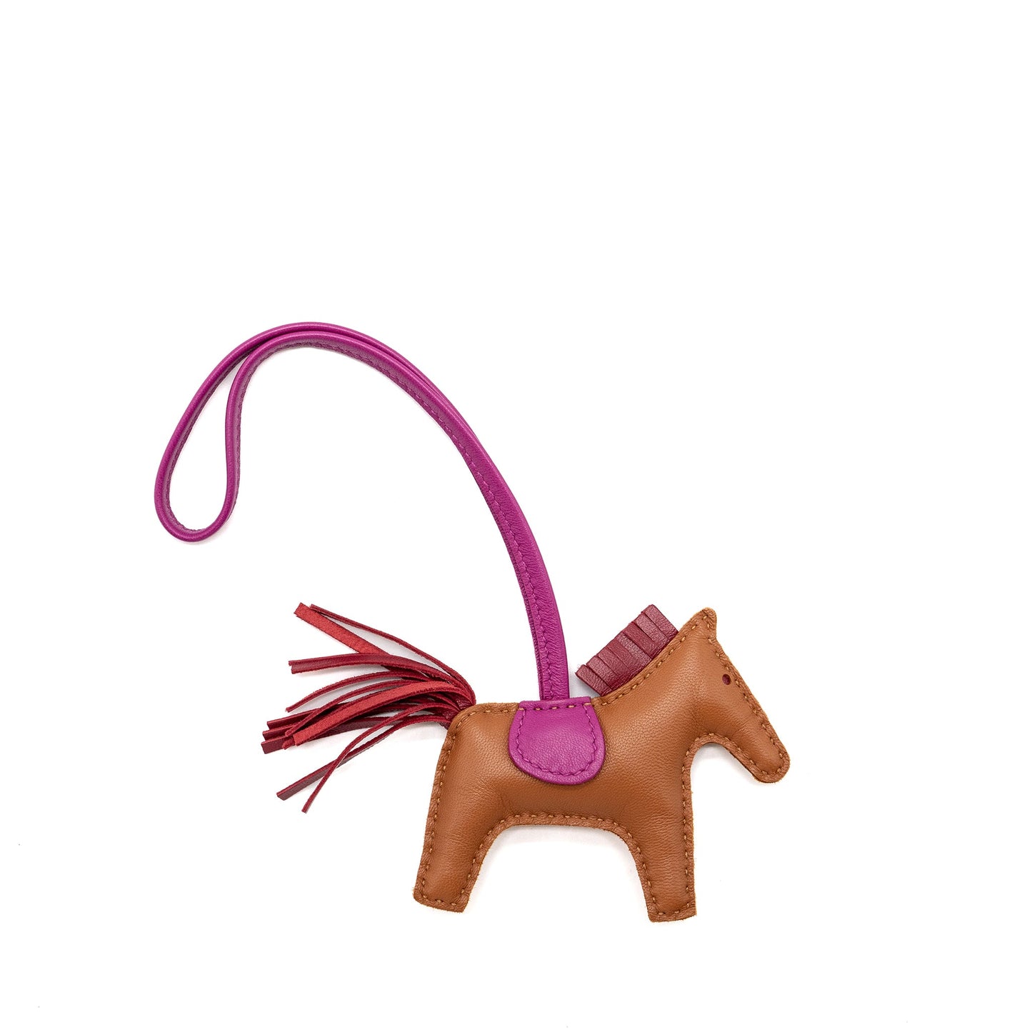 Hermes Rodeo PM Bag Charm Gold/ Rubis/ Rose Pourpre Stamp Y