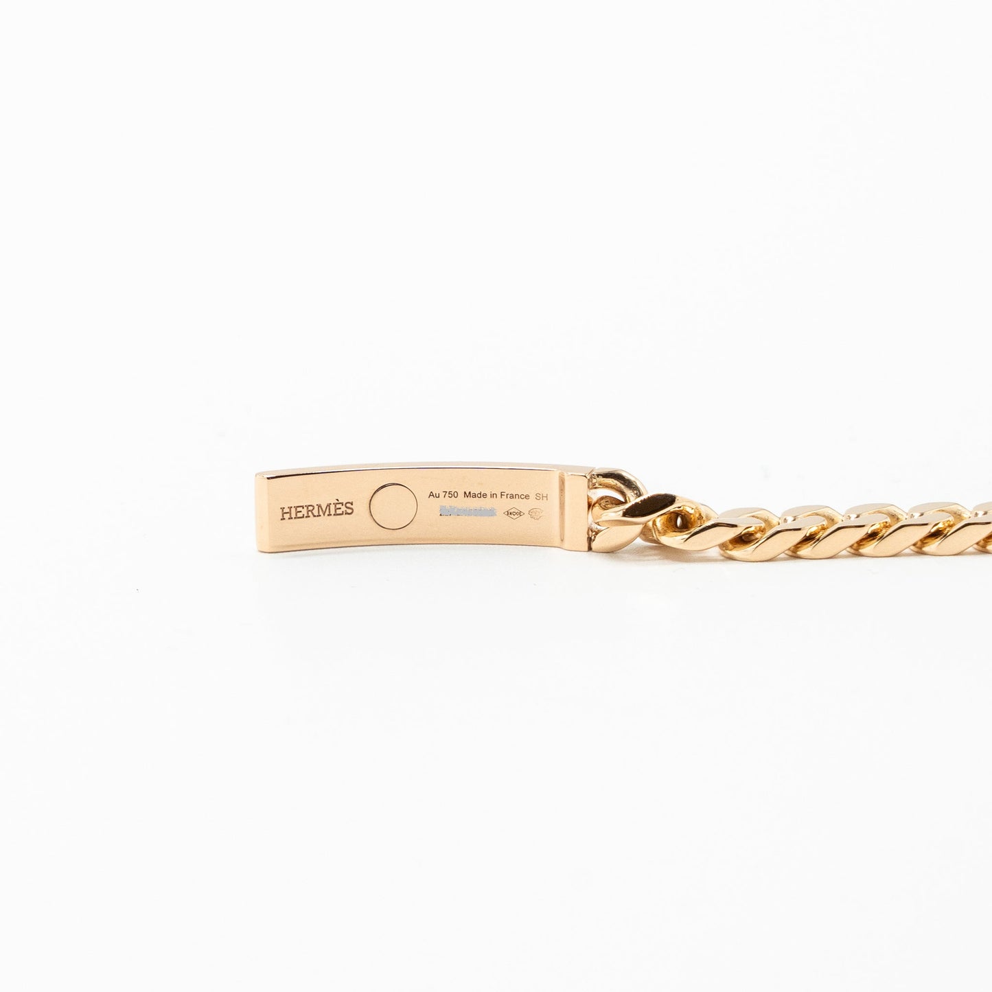 HERMES SIZE SH KELLY GOURMETTE BRACELET ROSE GOLD DIAMONDS