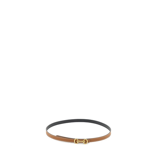 Hermes Size 75 13mm Reversible Strap Epsom/swift Gold/Black GHW Stamp U