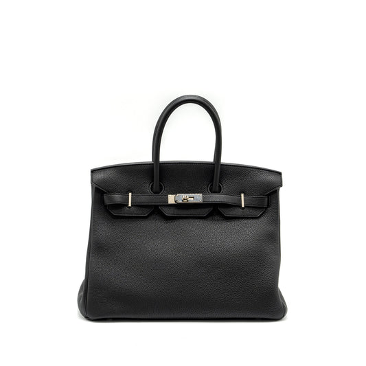 Hermes birkin 35 togo black SHW stamp C