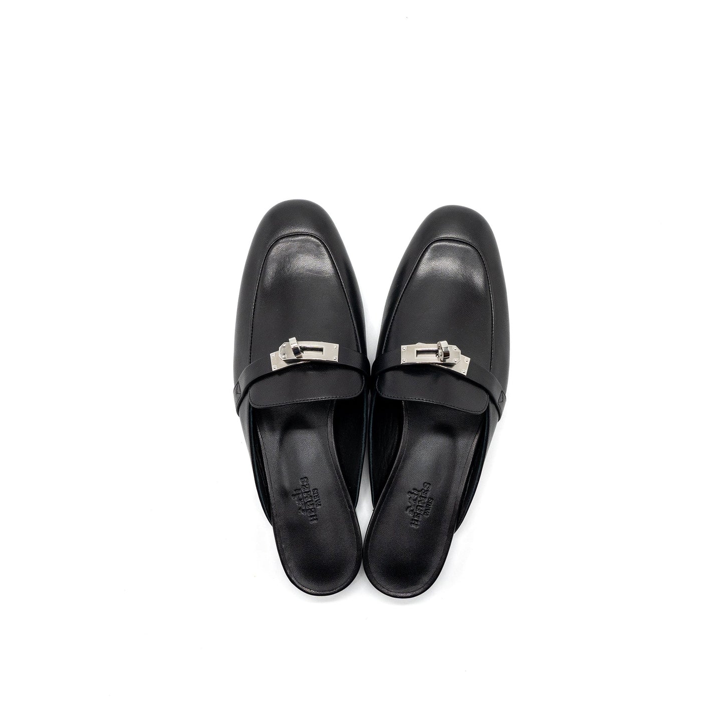 Hermes size 38 oz mule calfskin black SHW