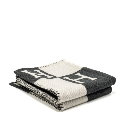 Hermes Avalon throw blanket Ecru / Gris Fonce