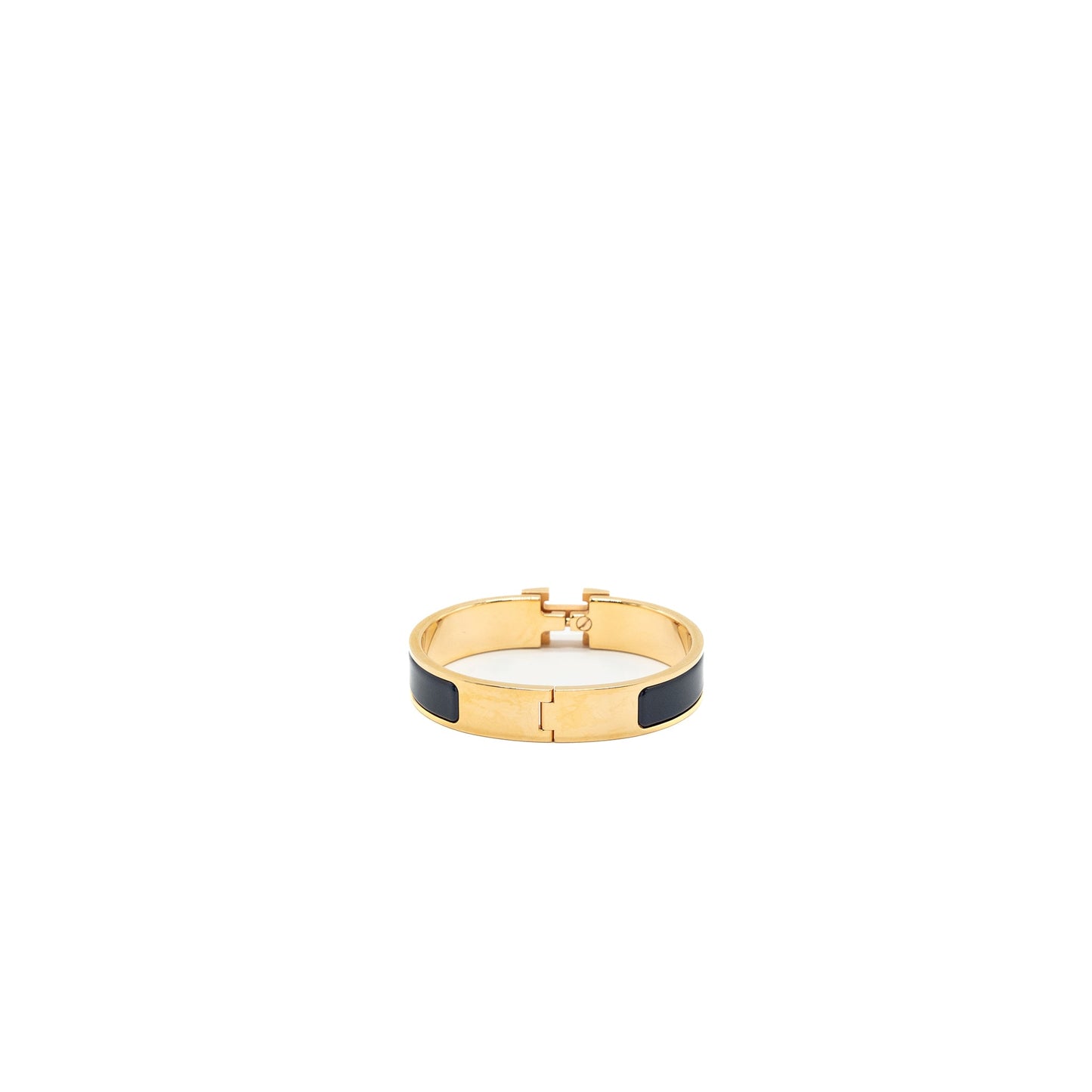 Hermes Size ST Clic H Bracelet Dark Blue RGHW