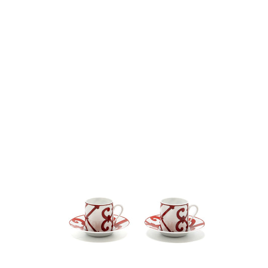 Hermes Balcon du Guadalquivir coffee cup and saucer ( 2 sets)