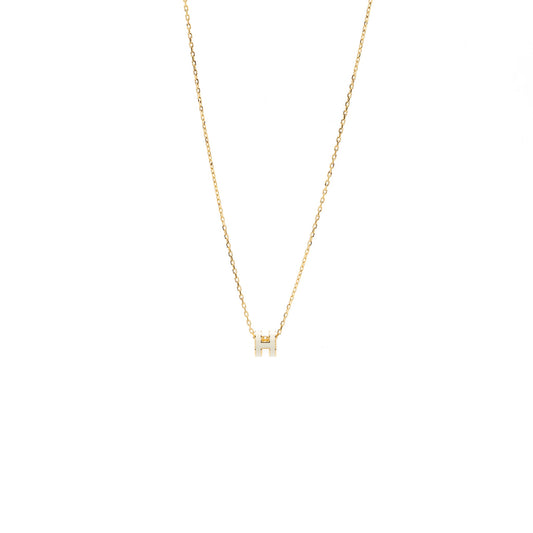 Hermes mini pop h pendant Blanc GHW
