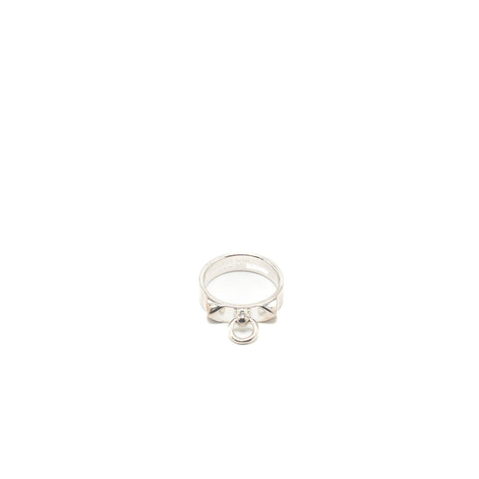 Hermes size 50 collier de chain ring, small model silver