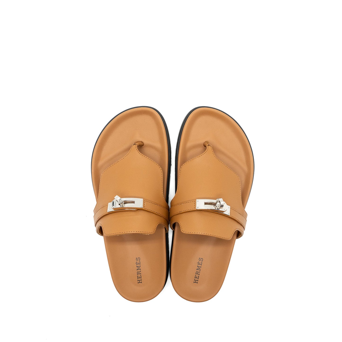 Hermes size 38.5 empire sandals calfskin naturel SHW