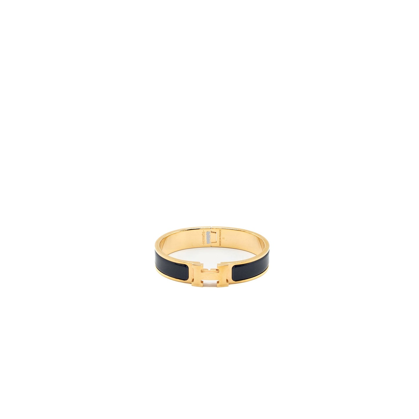Hermes Size ST Clic H Bracelet Dark Blue RGHW