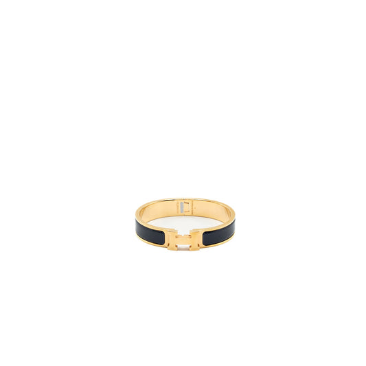 Hermes Size ST Clic H Bracelet Dark Blue RGHW