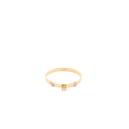 Hermes Size XS Collier De Chien Bracelet Small Model Rose Gold, Diamonds