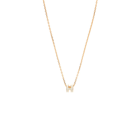 Hermes Mini Pop H Pendant Blanc RGHW