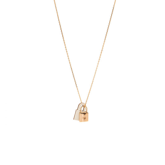 Hermes O’kelly Pendant, Small Model Swift White RGHW Stamp Z