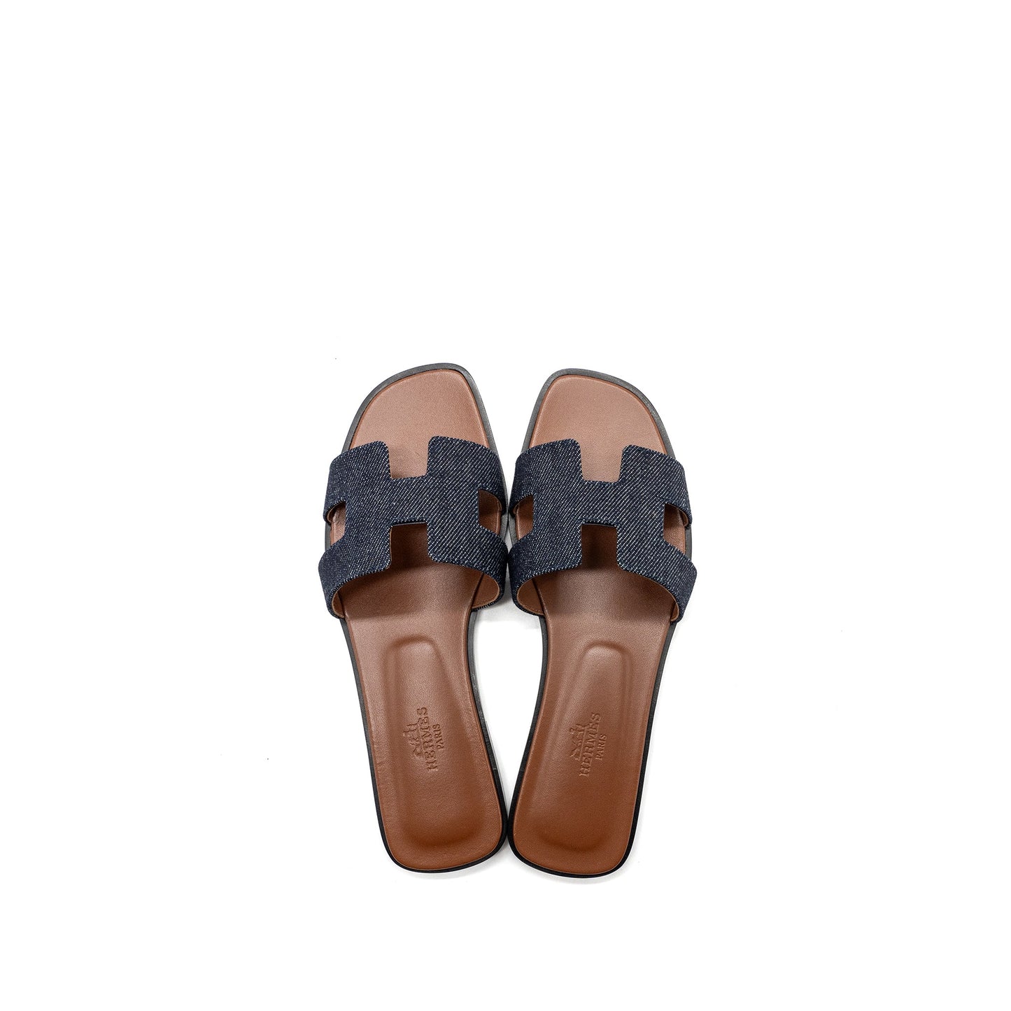 Hermes Size 36.5 Oran Sandals Bleu Brut