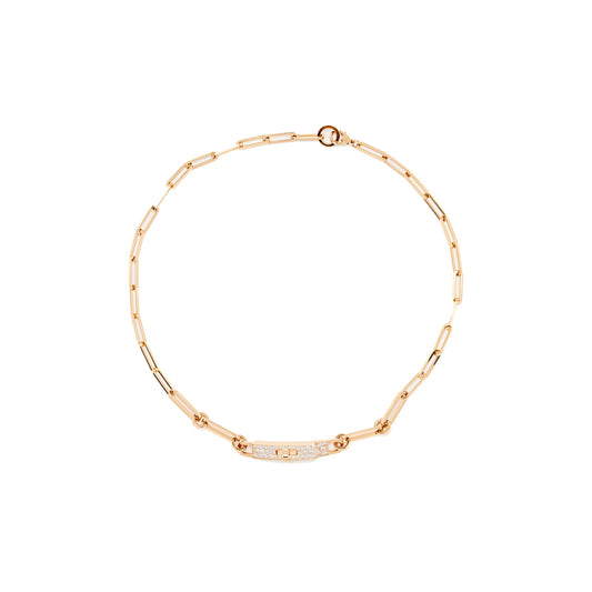 Hermes kelly chaine double bracelet small model rose gold,diamonds