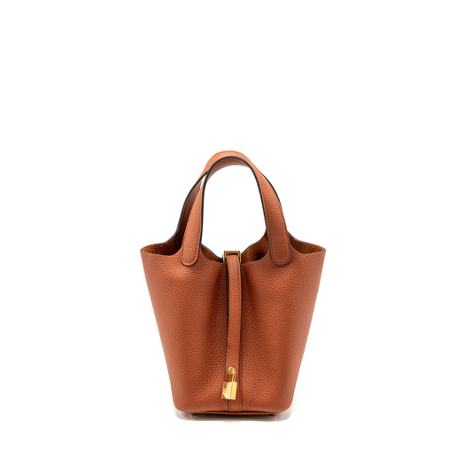 Hermes Picotin 18 lock bag clemence cuivre GHW stamp B