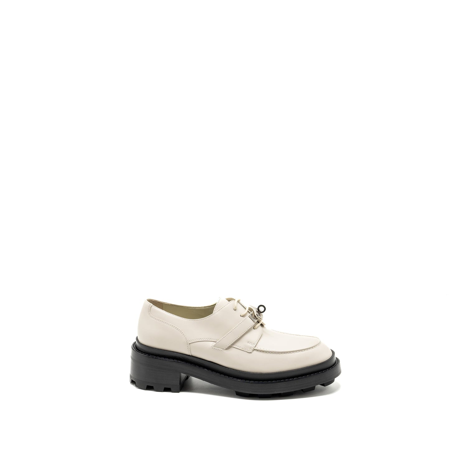 Hermes size 39 first derby oxford loafer Calfskin beige glaise SHW