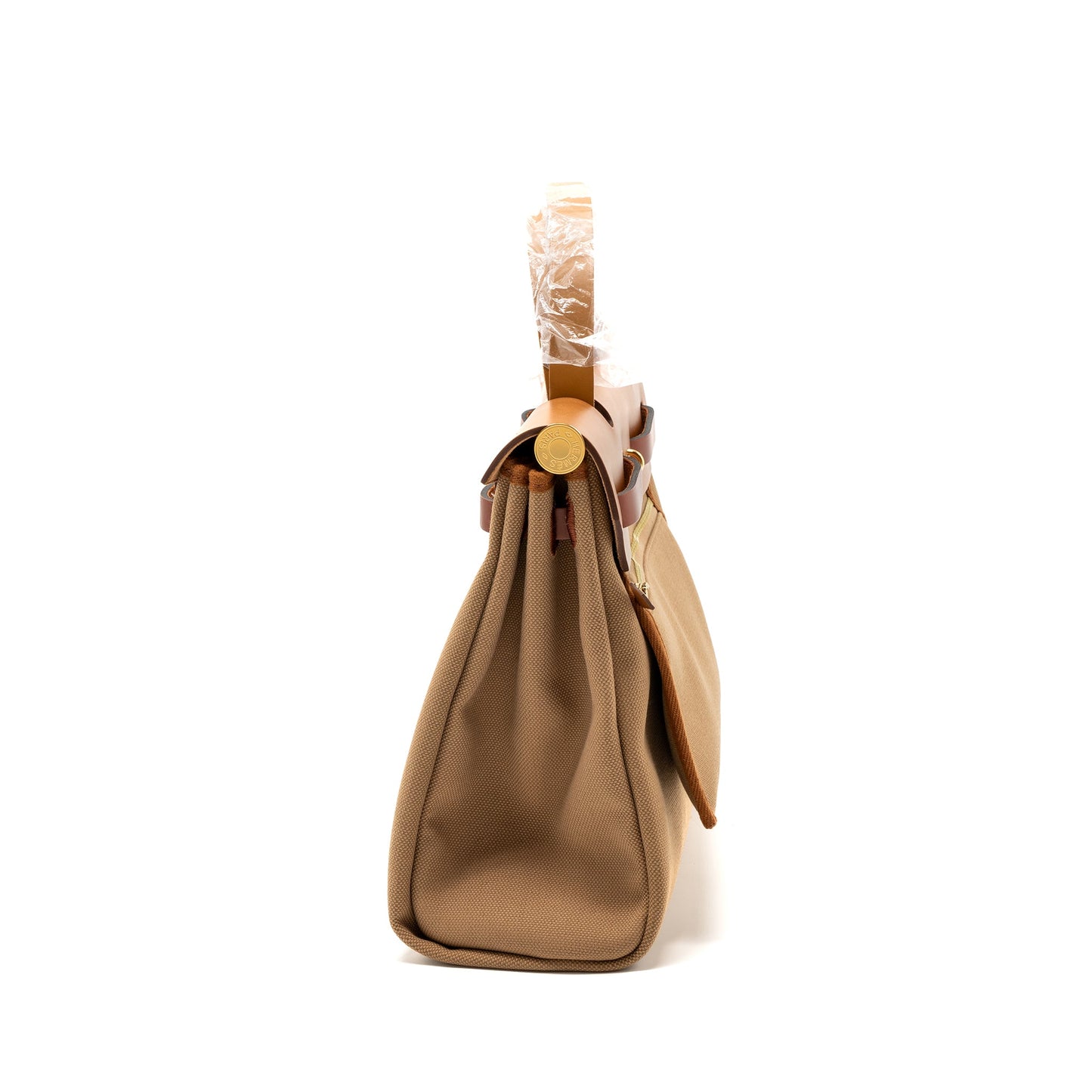 Hermes Herbag 31 CANVAS/HUNTER LEATHER Chai/Naturel Sable/Fauve/Cuivre GHW Stamp U