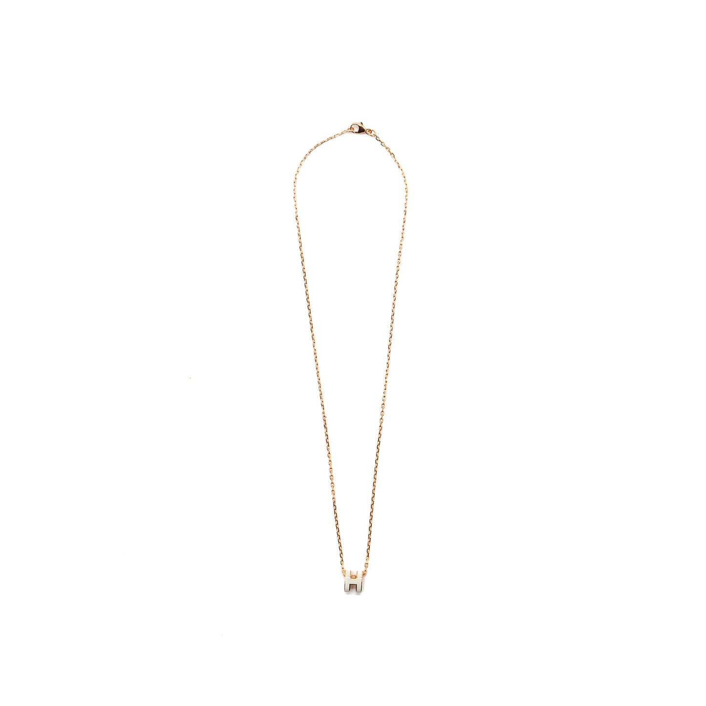Hermes Mini Pop H Pendant Blanc RGHW